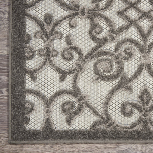 Gray and Charcoal Indoor Outdoor Runner Rug
